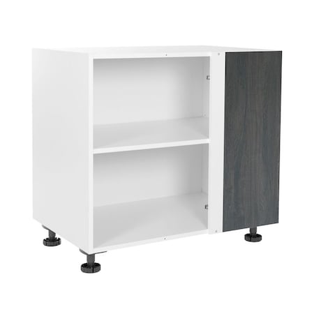 Cambridge Quick Assemble Modern Style, Carbon Marine 36 in. Blind Corner Base Kitchen Cabinet (36 in. W x 24 in. D x 34.50 in. H) SA-BUBB36-CM